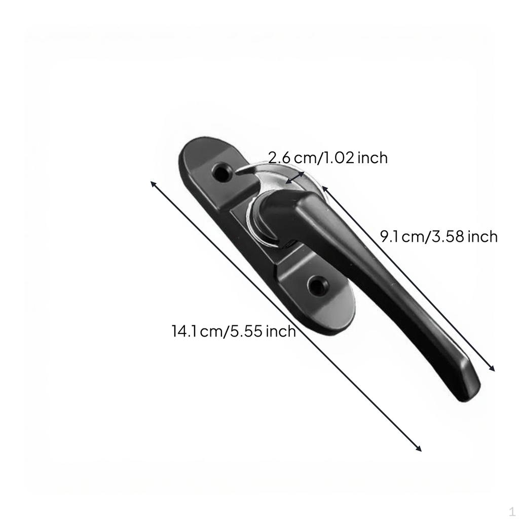 Sliding Pane Lock, Aluminum Alloy, Security, Child Protection, Easy Installation Black Left Crescent