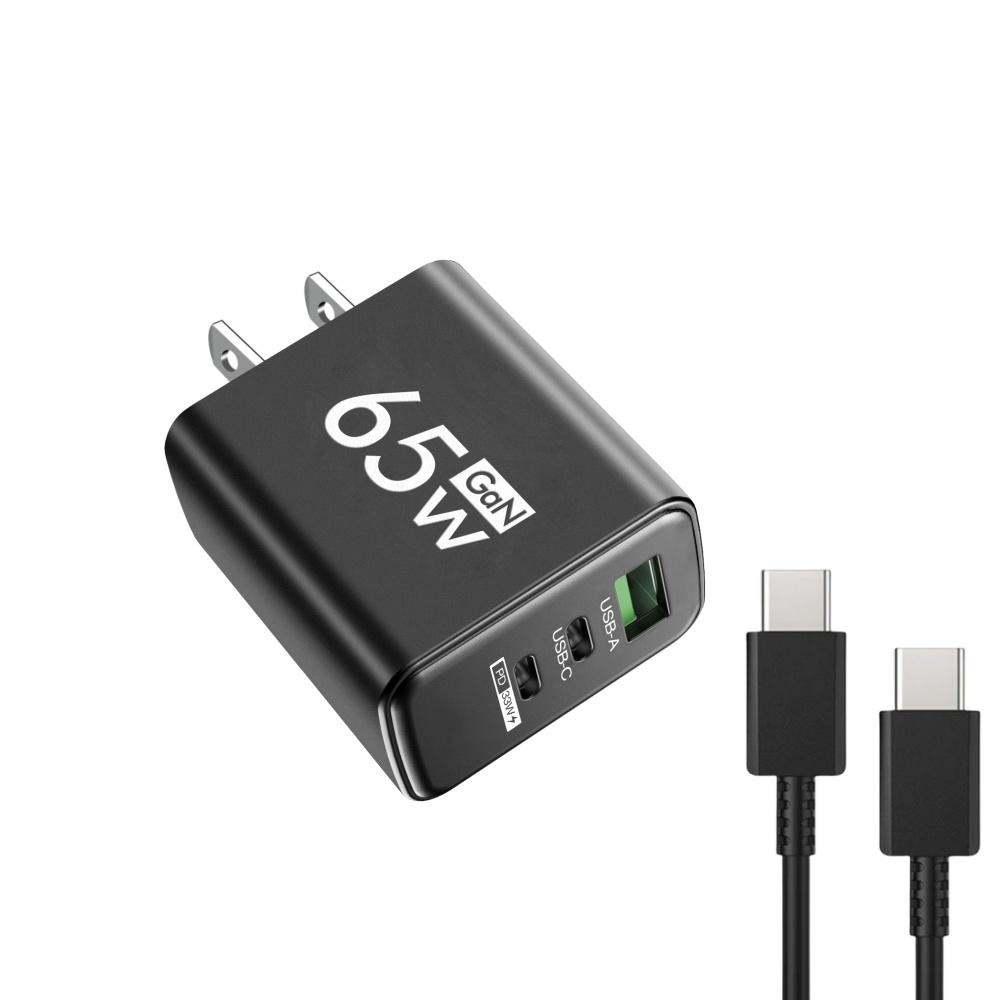 65W GaN Charger USB Type C Fast Charging Quick Charge 3.0 QC3.0 PD Cable Mobile Phone Charger Adapter For iPhone  Samsung Xiaomi