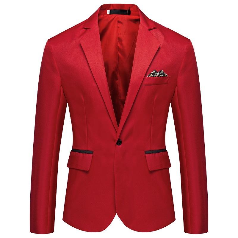New Single-breasted, Non-iron Slit Casual Suit for Men's Fashionable Slim Suit