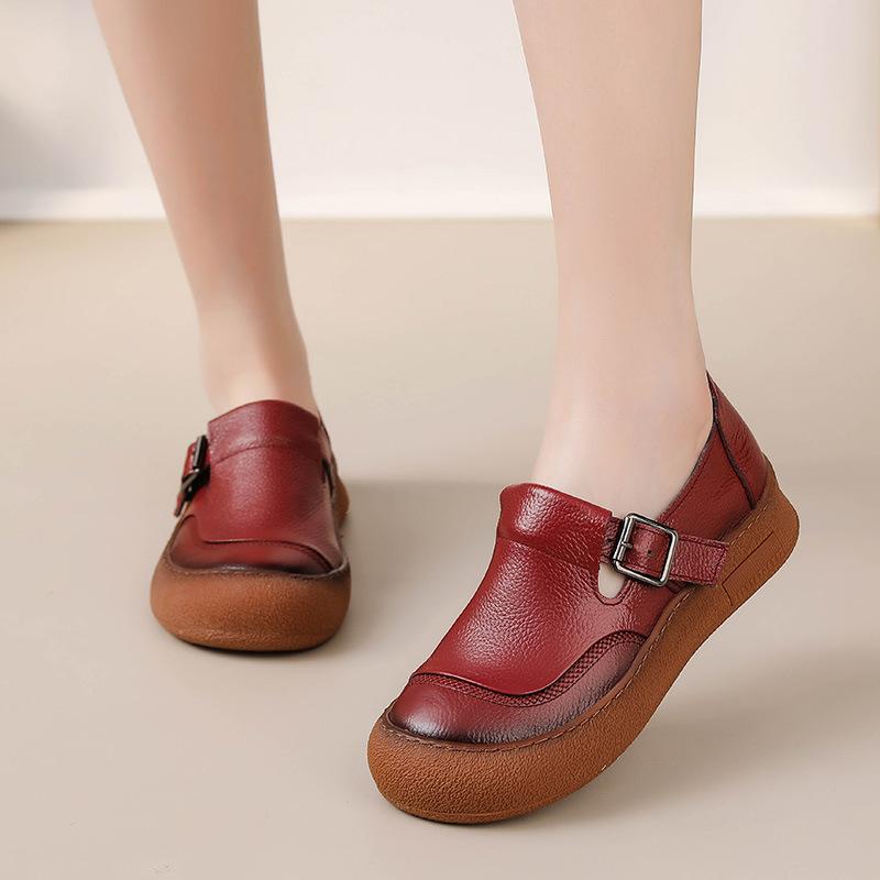 Damsko Casual Plattformsloafers Skor Bekväma Arbetsaffärsskor Läder Slip-on Skor för Kvinnor Flats Körning Gång Klänningsskor Penny Loafers