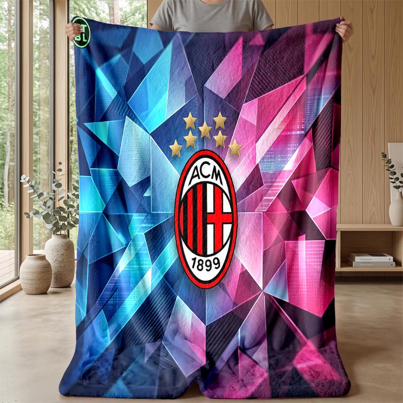 AC Milan Theme blanket Soft Flannel Blanket Plush Throw Blanket Cozy Sofa Bed Blanket for Home Decor