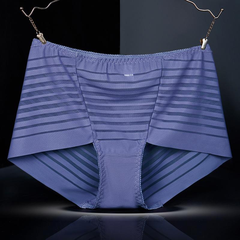 Sexy Lace Mesh Transparent Panties High Waist Women Fashion Briefs Cotton Crotch Plus Size 100kg Boyshorts Ladies Underwear