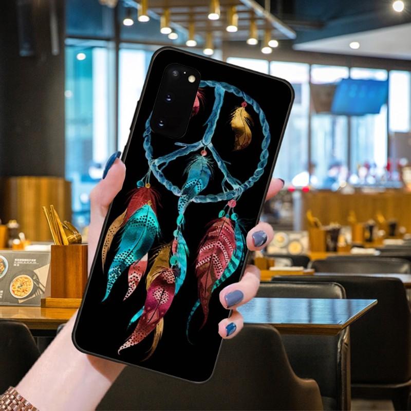 Dreamcatcher Dream Catcher Phone Case For Samsung Galaxy S6 S7 S8 S9 S10 S21 S22 Plus Ultra Soft Black Phone Cover