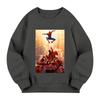 Kids Long Sleeve Neck Sweatshirt, Letter Print Pullover, Loose Fit Top for Boys Girls