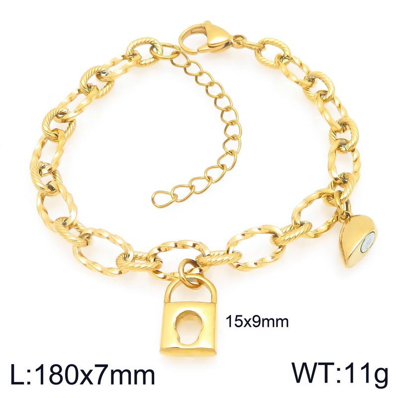Magnetic Couple Bracelets Gold Color Lock and Key Design Stainless Steel Matching Bracelets for Boyfriend Girlfriend Valentin
