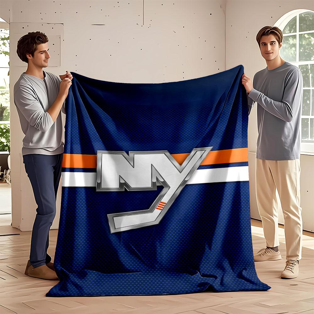 Hockey Stick and NY Logo Design print blanket soft and cozy perfect for the living room bed sofa or a nap,gift