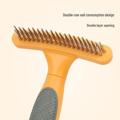 Double Row Nail Rake Comb for Dogs – Grooming Brush for Knot Removal and Pet Care