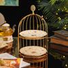 Ceramic Three-Tier Pastry Stand: English-European Style Fruit Bowl, Cake, Candy, and Snack Plate for Afternoon Tea.