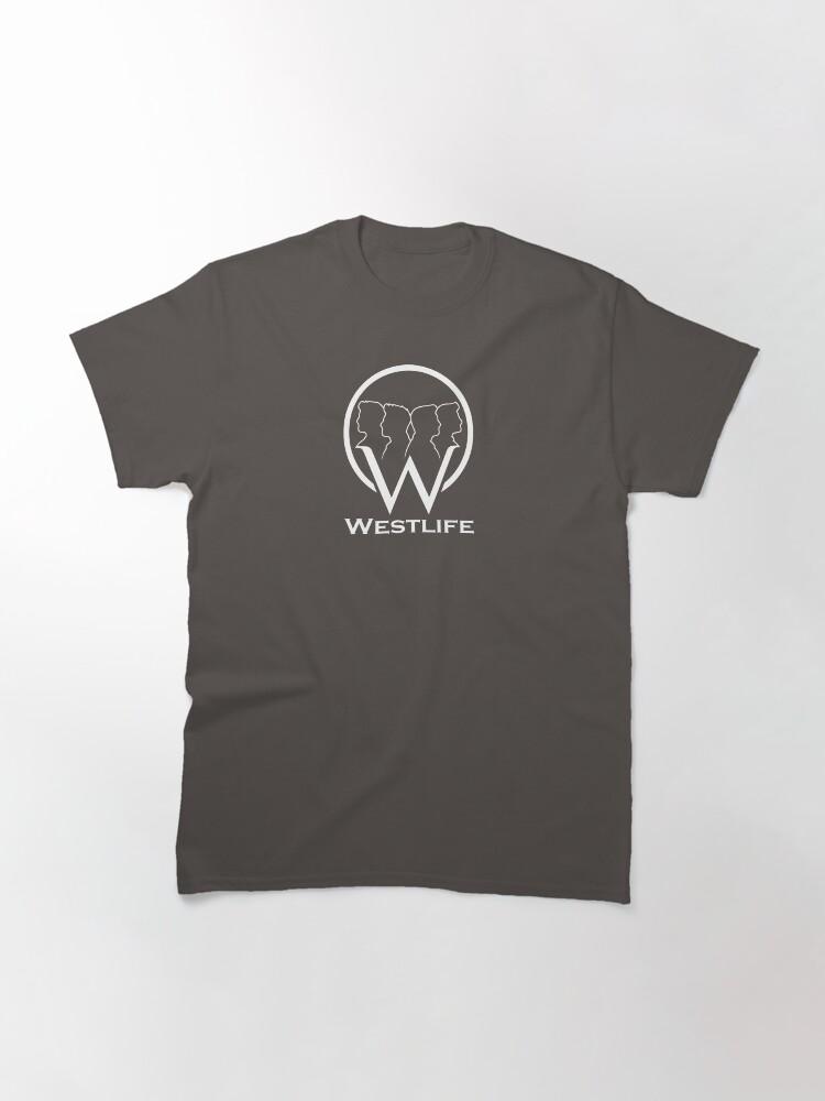 Westlife Westlife Outline Logo Graphic Shirt | Minimal Retro Boyband Fan Design Classic T-Shirt