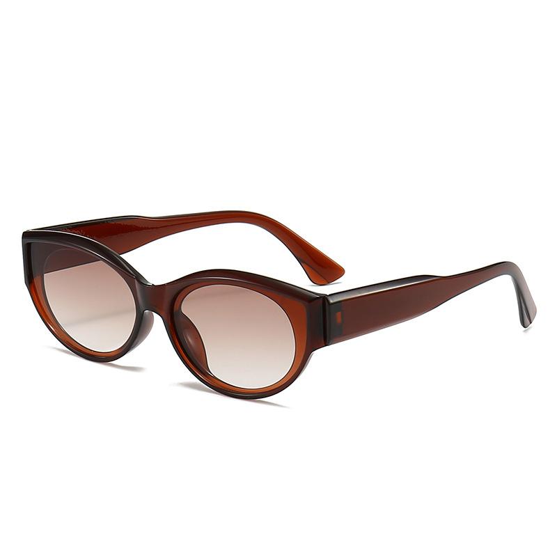 

Sunglasses Woman Trend 2024 Oval Cat Eye Summer Accessories For Female Fashion Outdoor Beach Party Shades Eyeglasses UV400 коричневый