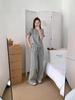 Korean Style Embroidered T-shirt & Wide-Leg Pants Two-Piece Set - Women's Summer Fashion Sportswear