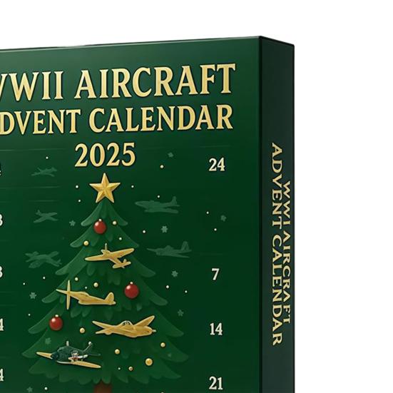 Adventní kalendář letadel z 2. světové války 2025 24 dní Stíhací letadla Ozdoby Vánoce