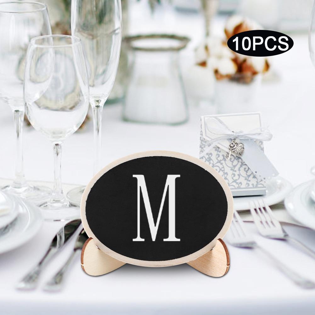 10Pcs Wood Mini Display Blackboard Art Craft Desktop Message Board Ornament for Wedding Decor