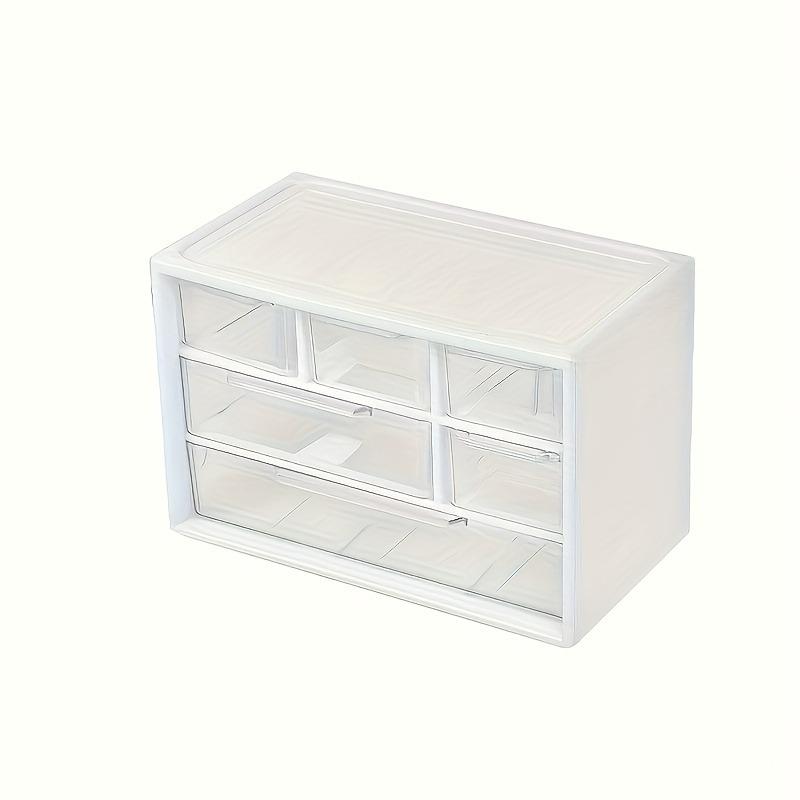 Six-compartment Drawer Storage Box, Drawer Bead Small Jewelry Storage Box, Plastic Storage Box, Convenient and Lightweight