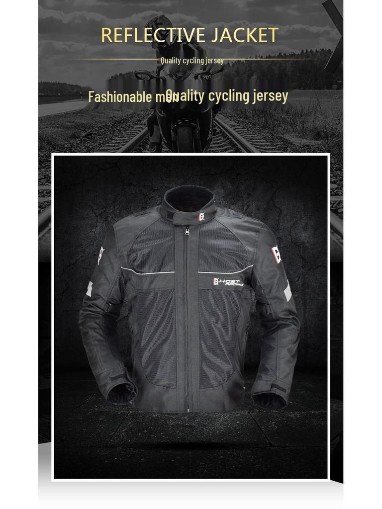 Men's Summer Mesh Motorcycle Racing Suit: Jacket & Fall-Proof Riding Pants Set