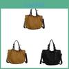Retro Japanese Canvas Shoulder Bag Large Capacity With Inner Pockets For Students And Work
