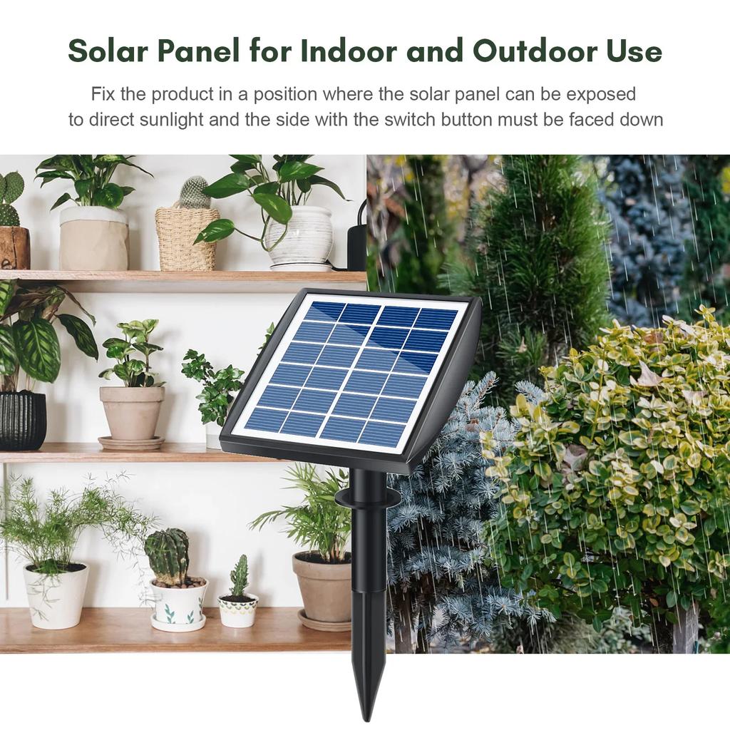 Solar Automatisches Bewässerungssystem 6 Timer-Modi Automatischer Alarm Solar Pflanzen Tropfbewässerungs-Set für Balkon Terrasse Garten