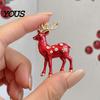 Reindeer Coat Brooch Christmas Pin, Rhinestone Elk Lapel Sweater Xmas Cardigan Suits Accessories, Jewelry Gift for Alloy Pin