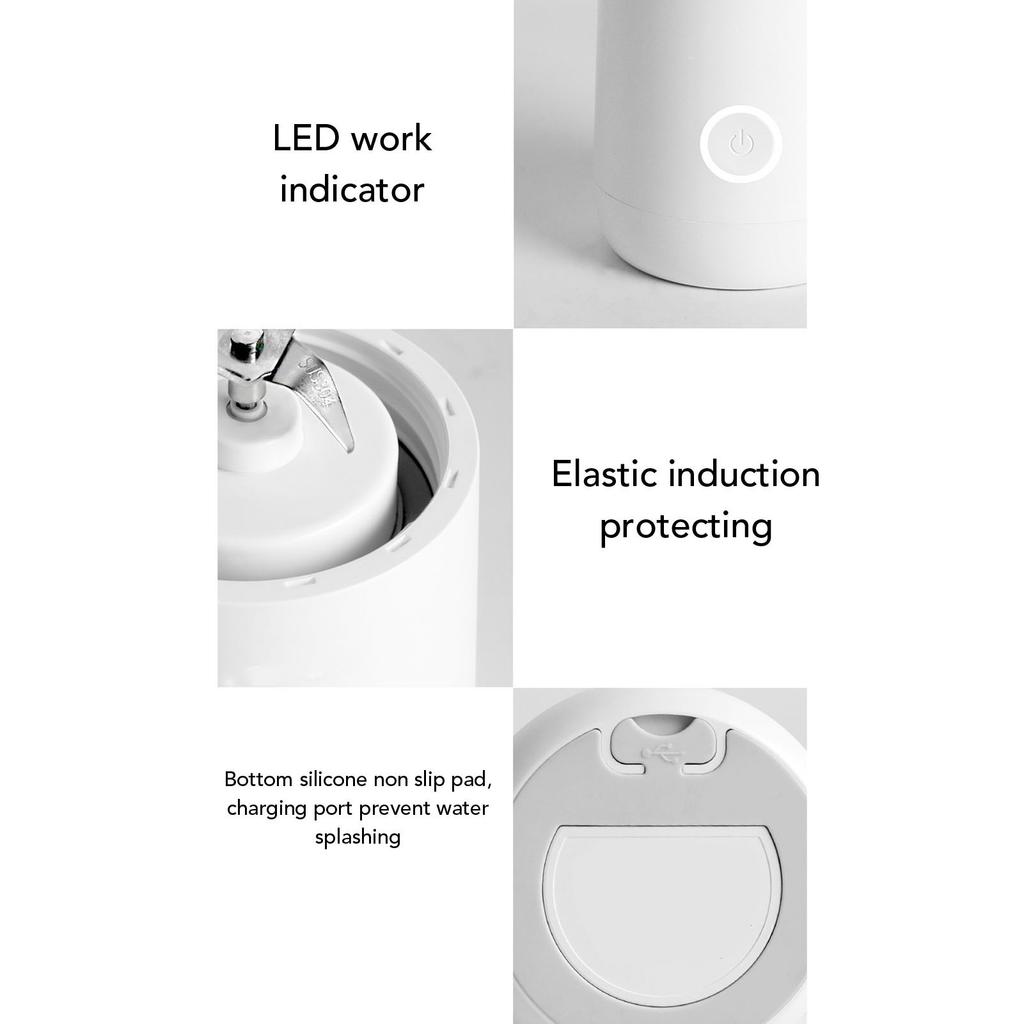 Portable Blender for Shakes Smoothies Rechargeable Electric Cordless Personal Cup White for Travel Camping Gym