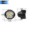 6/9LED 12V Motorcycle Headlights Universal White Super Bright Working Front Light 10W LED Scooters Spotlight Moto Fog Lampht