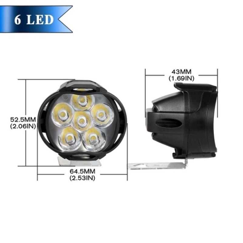 6/9LED 12V Motorcycle Headlights Universal White Super Bright Working Front Light 10W LED Scooters Spotlight Moto Fog Lampht