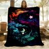 1pc Cosmic Yin-Yang Flannel Blanket, Comfortable and Warm Blanket, for Camping Sofa Bed and Couch Office015