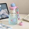 Water bottle1011 spring new high-value cute cartoon large-capacity children's straw cup portable large-capacity plastic cup