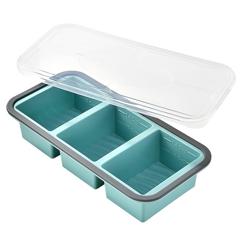 New Freeze Preservation Mold Refrigerator Storage Sealed Lunch Box Silicone Ice Cube Tray Mold with Lid Kitchen Baking Mould