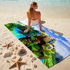 1Pc Minecraft Blocky Adventure World Beach Towel, Quick Dry, Multi-Use for Beach Pool Gym Yoga Home Travel, Christmas, Halloween, Xmas Gift M928774