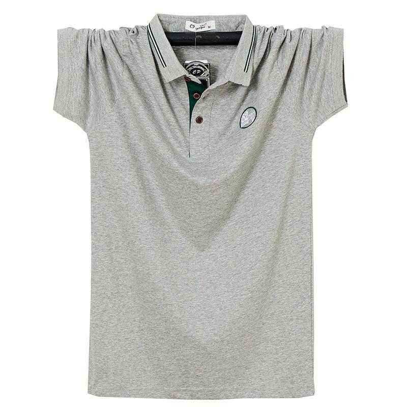 Polo con risvolto da uomo della nuova estate più T-shirt a maniche corte grassa per abbigliamento da lavoro casual