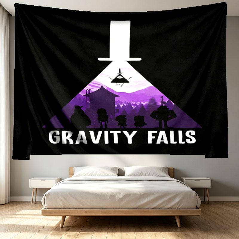 Gravity Falls Print Tapestry - Portable Wall Decor Cloth, for Home, Dorm, Travel, Bedroom, Living Room - Ideal Birthday Housewarming Gift
