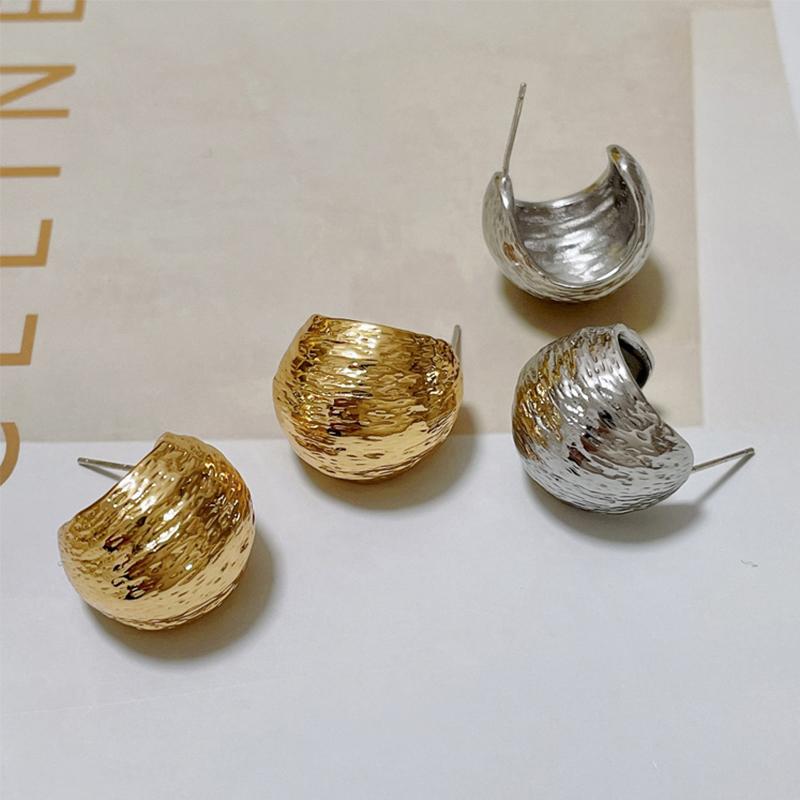 Minimal Design Metal Beans Stud Earrings For Cute Girls New Fashion Jewelry Party Simple Accessories For Womens