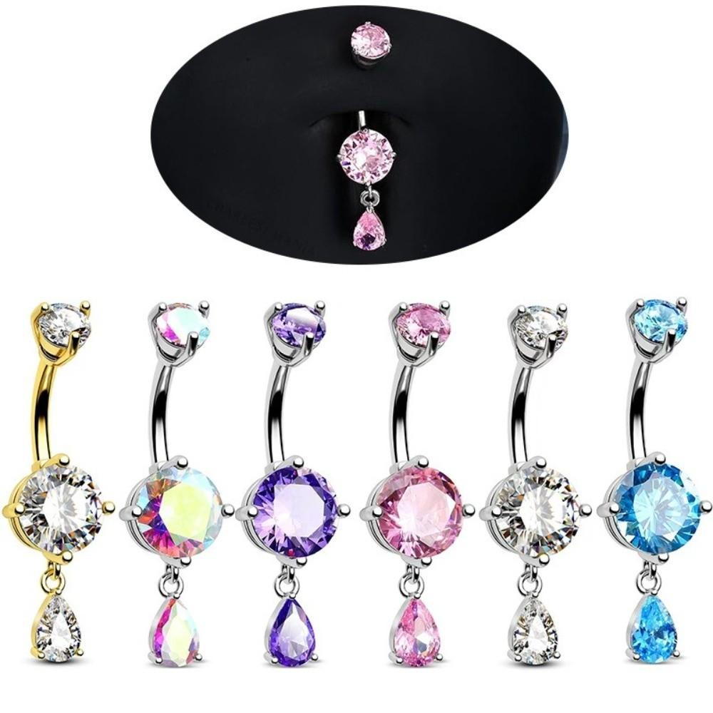 Teardrop Shape Navel Ring Crystal Belly Piercing Jewelry Fashion Belly Button Rings Daily
