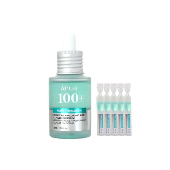 Anua PDRN Hyaluronic Acid Capsule 100 Serum Intensive Hydration Ampoule Set 30ml + 1ml x 5