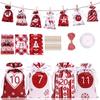 Empty Advent Calendar 24 Days Christmas Countdown Calendar Gift Drawstring Bag Christmas Pattern Design And Drawstring Design