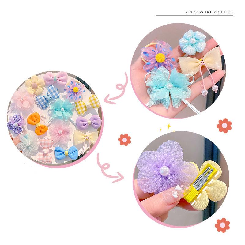 10Pcs/Set Baby Girls Hairpins Cute Flower Bow Lace Infant Toddler Barrettes Hair Clips Kids Hair Accessories