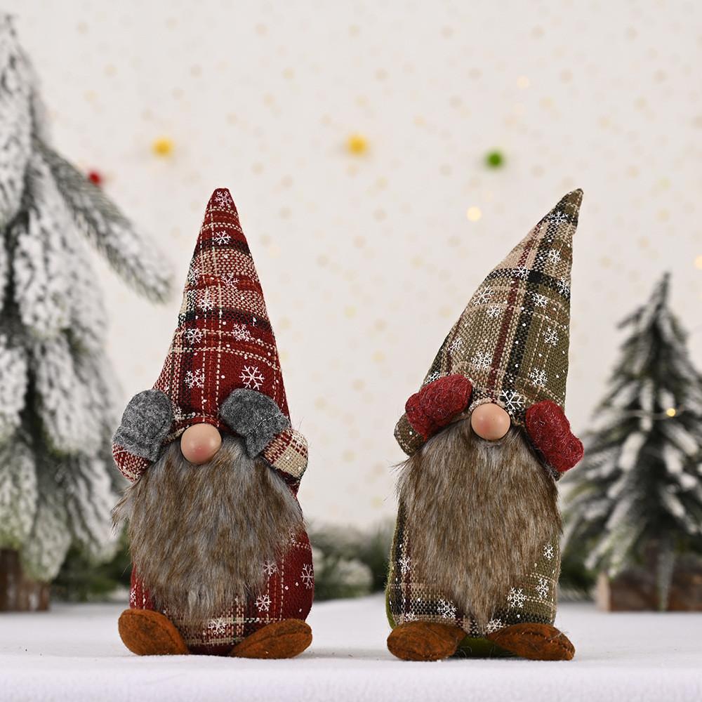 Christmas Tabletop Playful Decor Featuring Eyecovered Faceless Doll With Gloves