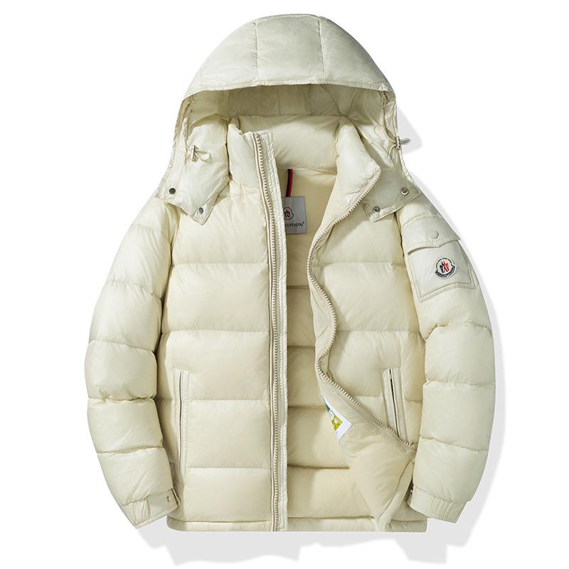 Unisex Trendy Hooded White Duck Down Jacket for Couples