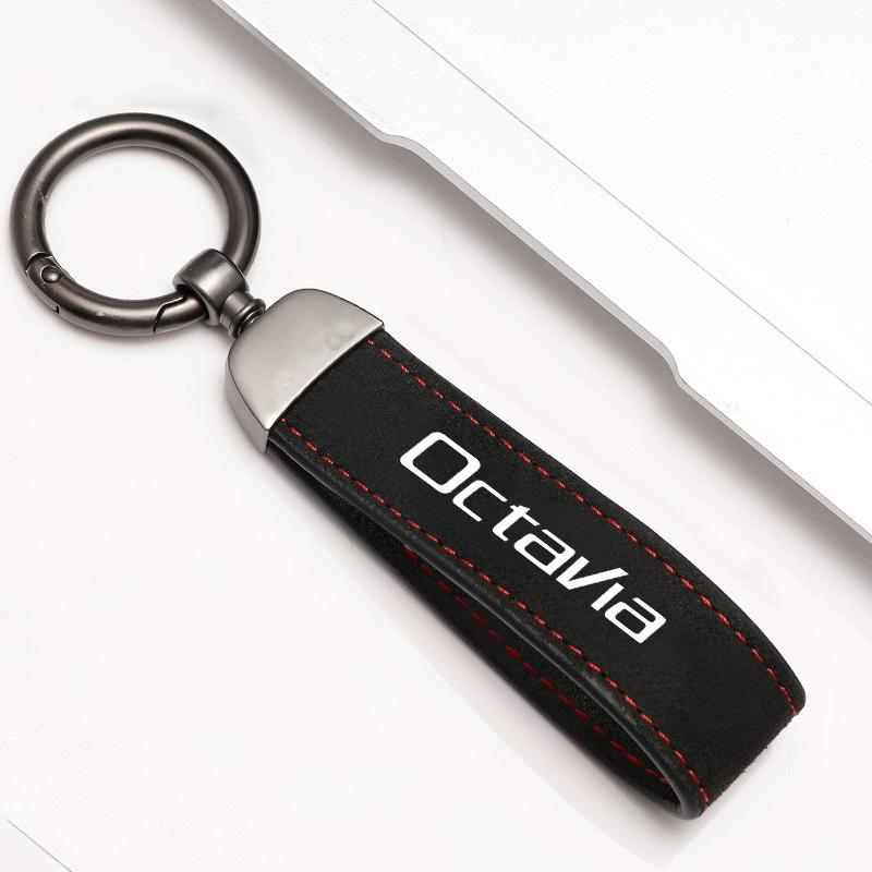 1PCS Leather Car Keychain Men Women Keyring Gift Decoration For Skoda Octavia 2 A5 A7 Superb Rapid Yeti Kodiaq Fabia A7 2022 xkbf53