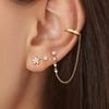 3Pcs  Zirconia Flower Heart Huggie Hoop Earrings Set For Women Exquisite Pendant Ear Stud Piercing Jewelry Gift