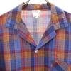 WYNDHAM 80s Vintage New Zealand Check Pattern Short Sleeve Open Collar Shirt Men's Used