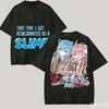 Slime Anime T-Shirt Harajuku Vintage Washed T-Shirt Casual Cotton Loose Unisex Short Sleeve Top
