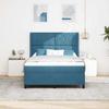 Boxspring Bed with Headboard Blue 140 X 200 Cm Velvet