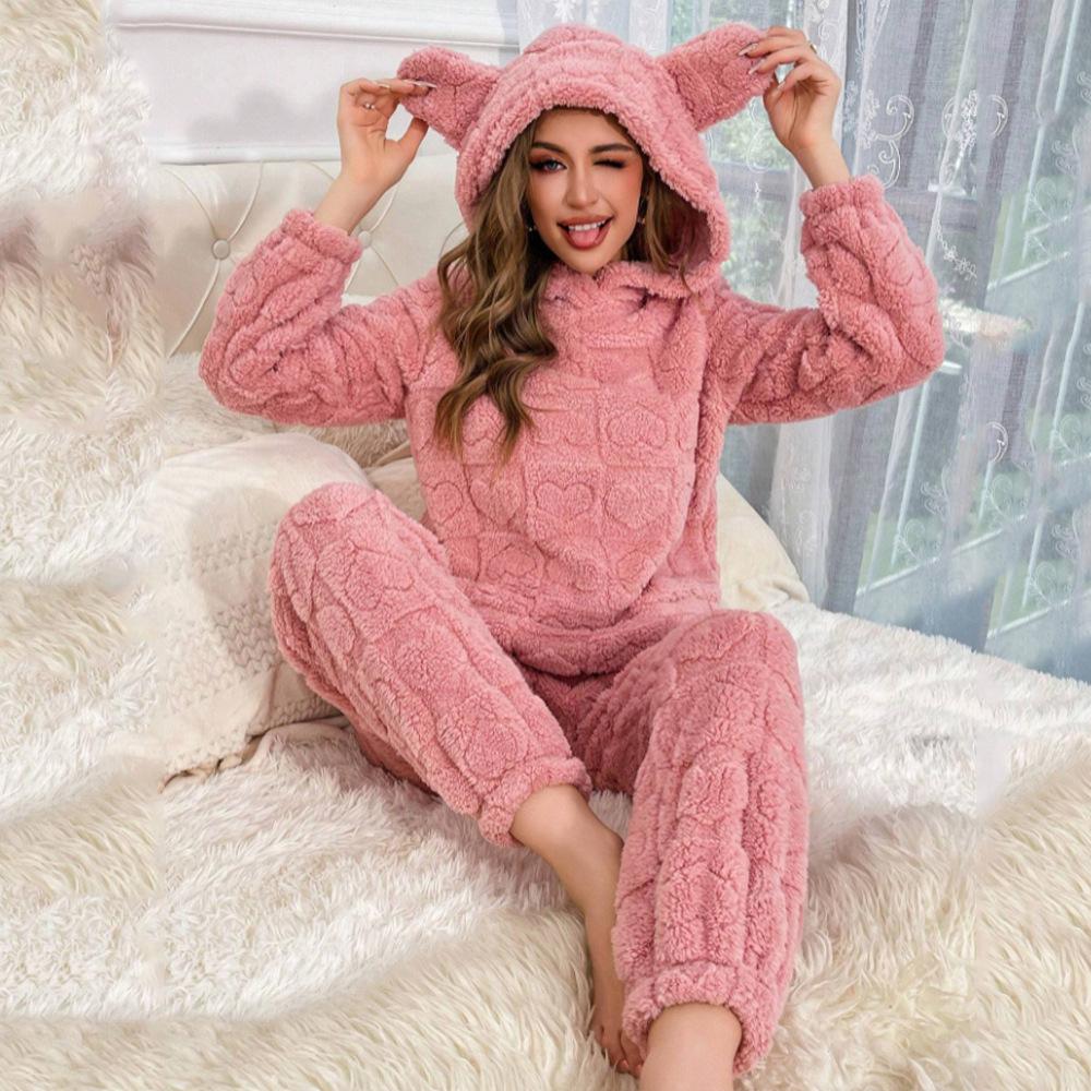 Women's Fashion Solid Colour Long Sleeve Long Pants Two Piece Set