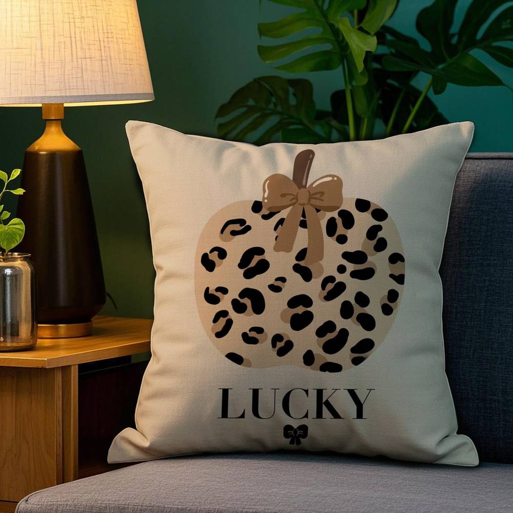 Brown Leopard Print Design Pillow Case Sofa Living Room Bedroom Double-sided Printing Square Cushion Nap Time Cushion Cover