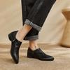 Fashion 2025 Spring New Women Pumps Retro Women Shoes Genuine Leather Slip-on Ladies Shoes Thick Heels Round Toe Causal Dress Shoes