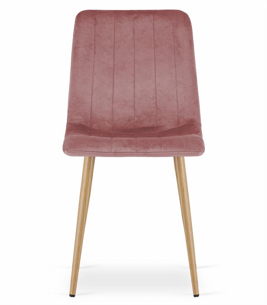 Lava Chair - Pink Velvet / Wood Color Legs X 1