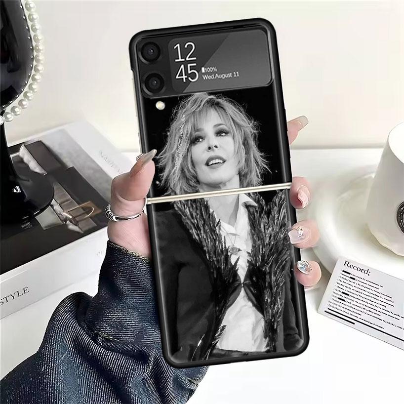 Mylene Farmer Cases For Samsung Galaxy Z Flip 4 5 6 7 3 Z Flip7 Flip6 Flip4 Flip5 Flip3 5G Hard Shockproof Fundas Cover