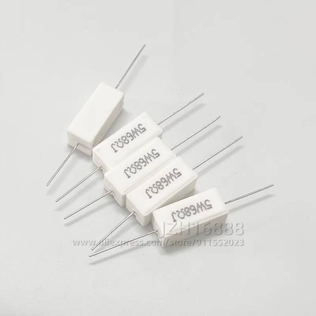 10pcs/5W 5% Cement Resistor Power Resistance 0.1 ~ 1M 0.1R 0.5R 1R 10R 100R 0.22 0.33 0.5 1 2 5 8 10 15 20 25 30 100 1K 10K ohm