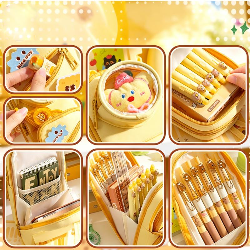 New Cute Multi-layer Large Capacity Pencil Case, Multifunctional Stationery Box for Girls & Kids